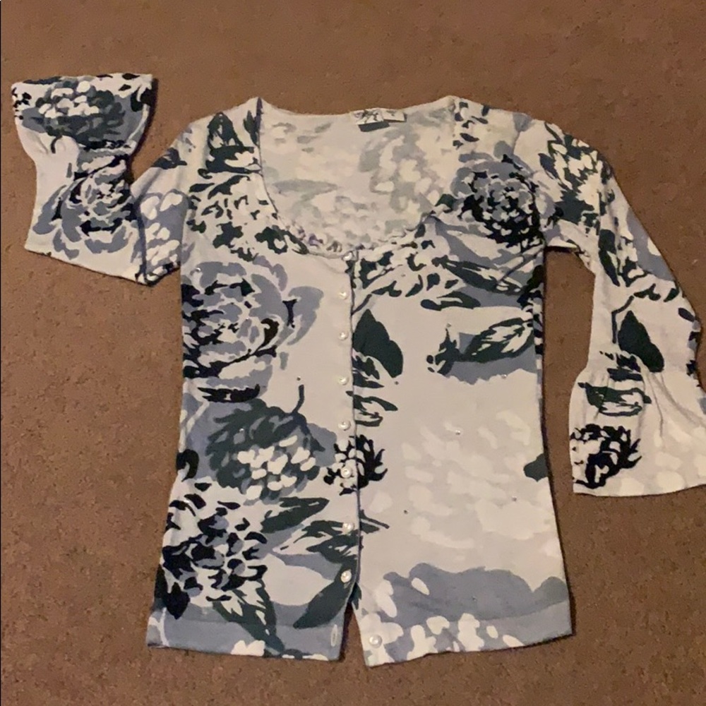 Meringue Button-Up Knit Top